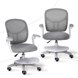Kids Desk Chair Office Study Seat with Footrest NOVA - GREY - Top-Down View