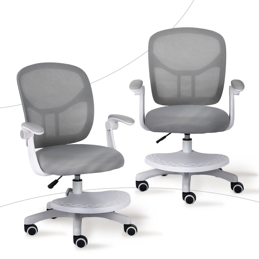 Kids Desk Chair Office Study Seat with Footrest NOVA - GREY