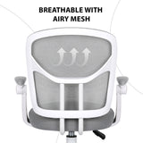 Kids Desk Chair Office Study Seat with Footrest NOVA - GREY - Low Angle