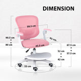 Kids Desk Chair Office Study Seat with Footrest CILO - PINK - Extra Image