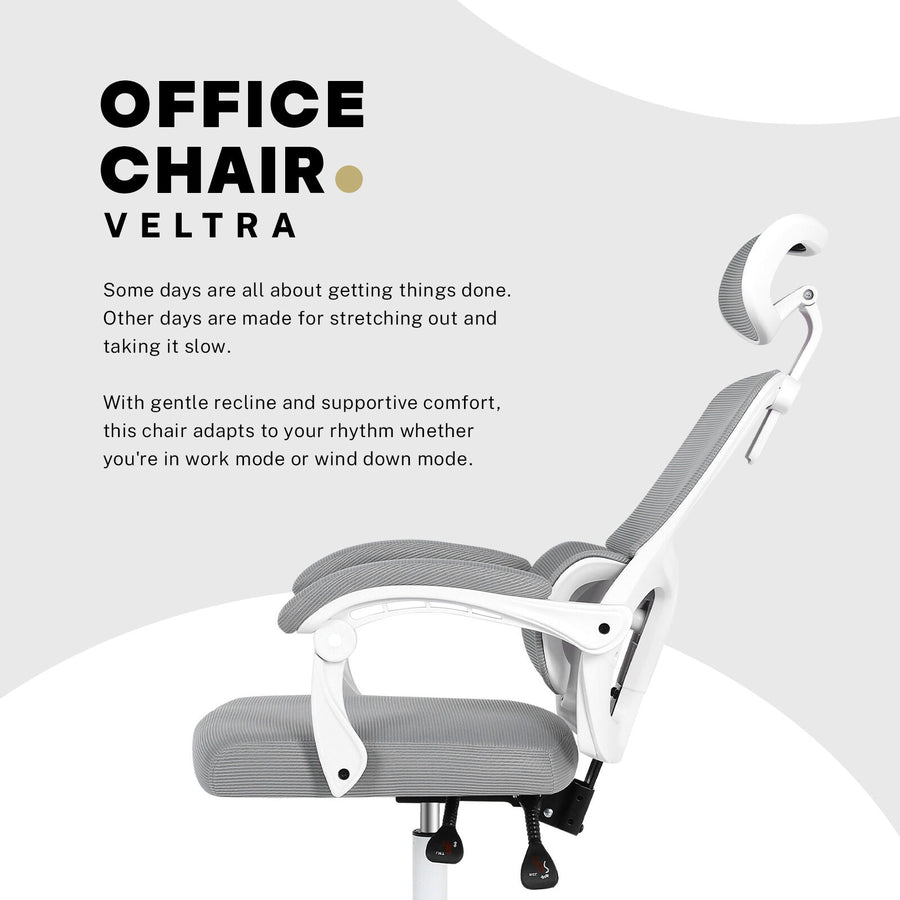 Office Chair Ergonomic Reclining VELTRA - GREY