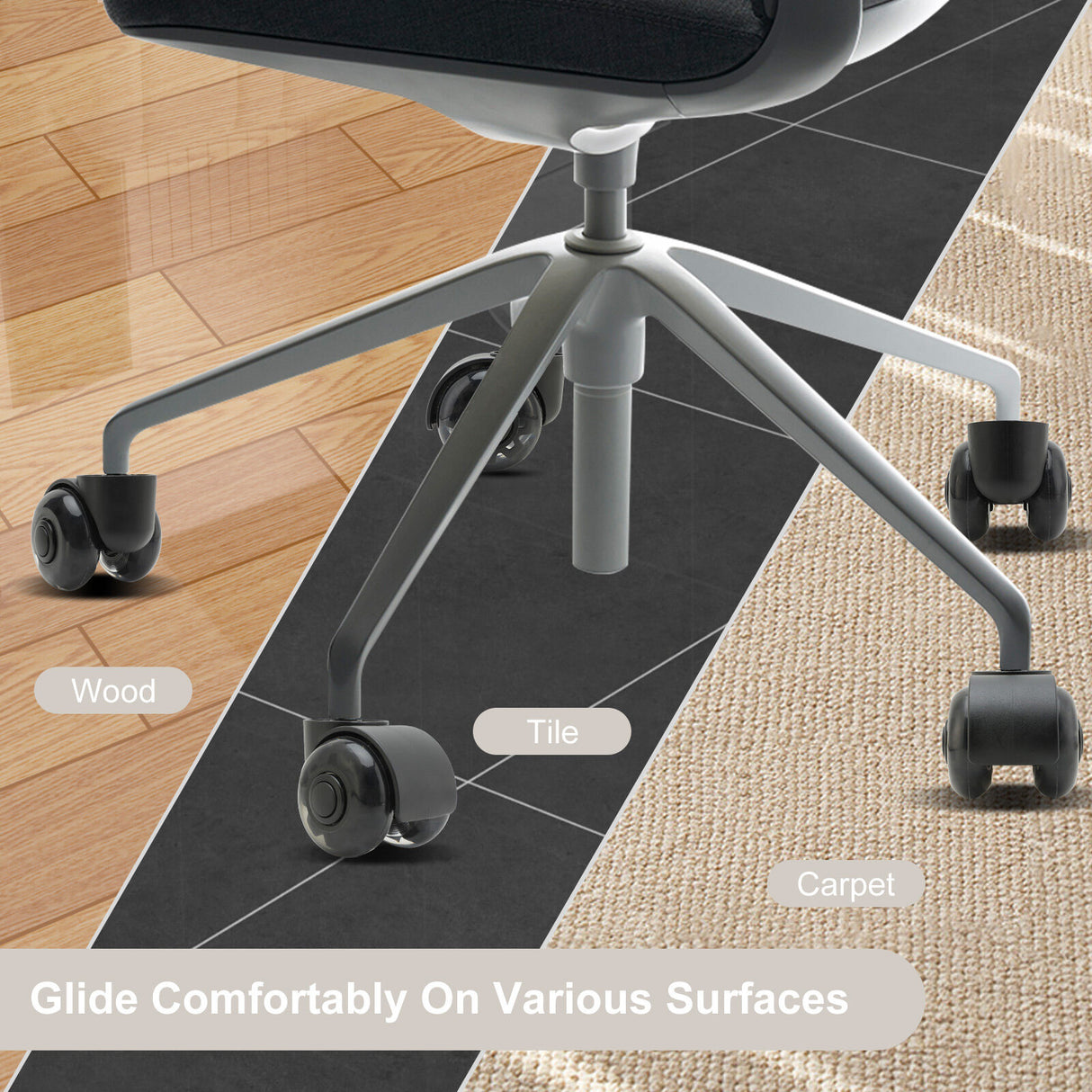 5X 2" Office Chair Twin Casters Wheels