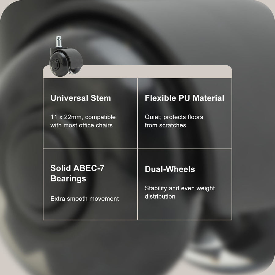 5X 2" Office Chair Twin Casters Wheels