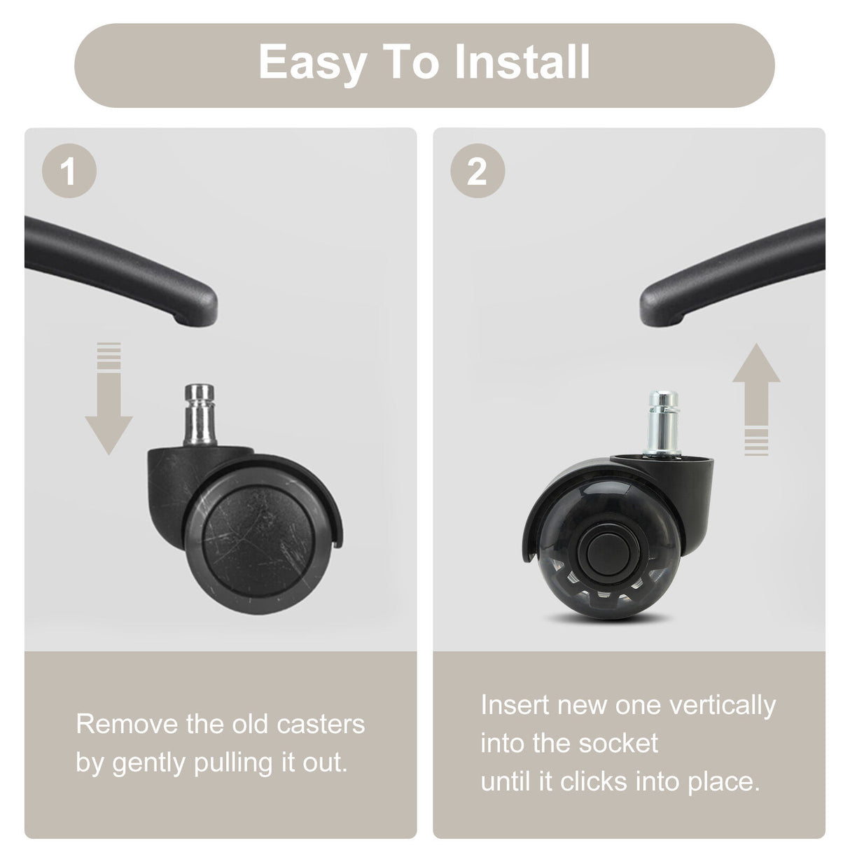 5X 2" Office Chair Twin Casters Wheels