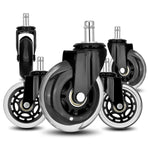 5X 3" Office Chair Rollerblade-Style Casters Wheels