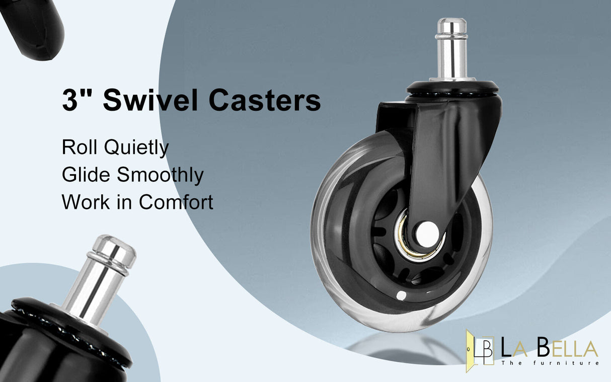 5X 3" Office Chair Rollerblade-Style Casters Wheels