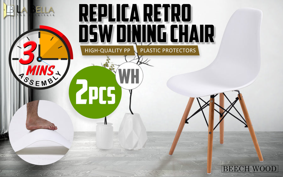 2X DSW Dining Chair - WHITE