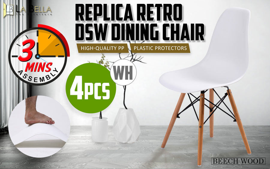 4X DSW Dining Chair - WHITE
