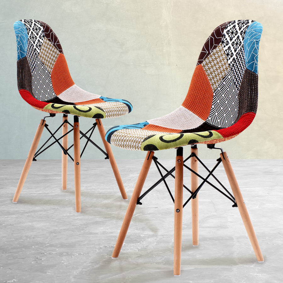 2X DSW Dining Chair Fabric - MULTI