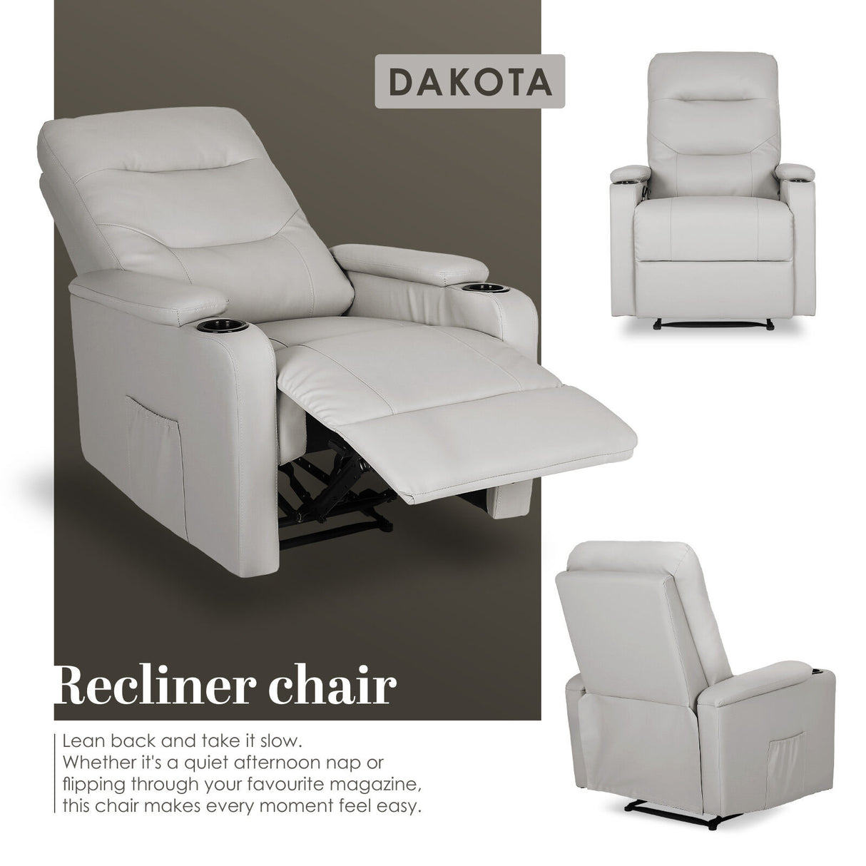 Home Recliner Chair DAKOTA - GREY