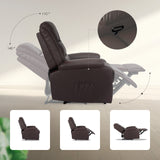 Home Recliner Chair MARLO - Brown - Rear View