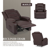 Home Recliner Chair MARLO - Brown - Side View