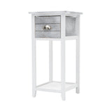Bedside Table Drawer Vintage Side Table Storage Cabinet VALERIE GREY - Extra Image