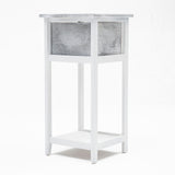 Bedside Table Drawer Vintage Side Table Storage Cabinet VALERIE GREY - Extra Image