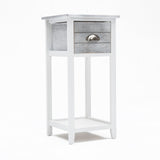 Bedside Table Drawer Vintage Side Table Storage Cabinet VALERIE GREY - Extra Image
