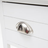 Bedside Table Drawer Vintage Side Table Storage Cabinet Bedroom VALERIE WHITE - Extra Image