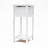 Bedside Table Drawer Vintage Side Table Storage Cabinet Bedroom VALERIE WHITE - Extra Image