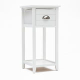 Bedside Table Drawer Vintage Side Table Storage Cabinet Bedroom VALERIE WHITE - Extra Image