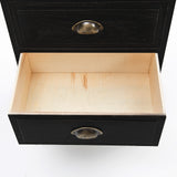 Bedside Table 2 Drawer Vintage Side Table Storage Cabinet Bedroom LYDIA BLACK - Extra Image