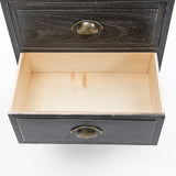 2X Bedside Table 3 Drawer Vintage Side Table Storage Cabinet Bedroom CLARA BLACK - Extra Image