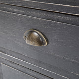 Bedside Table 3 Drawer Vintage Side Table Storage Cabinet Bedroom CLARA BLACK