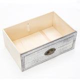 2X Bedside Table 3 Drawer Vintage Side Table Storage Cabinet Bedroom CLARA GREY - Extra Image