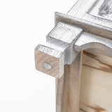 2X Bedside Table 3 Drawer Vintage Side Table Storage Cabinet Bedroom CLARA GREY - Extra Image