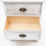 Bedside Table 3 Drawer Vintage Side Table Storage Cabinet Bedroom CLARA WHITE