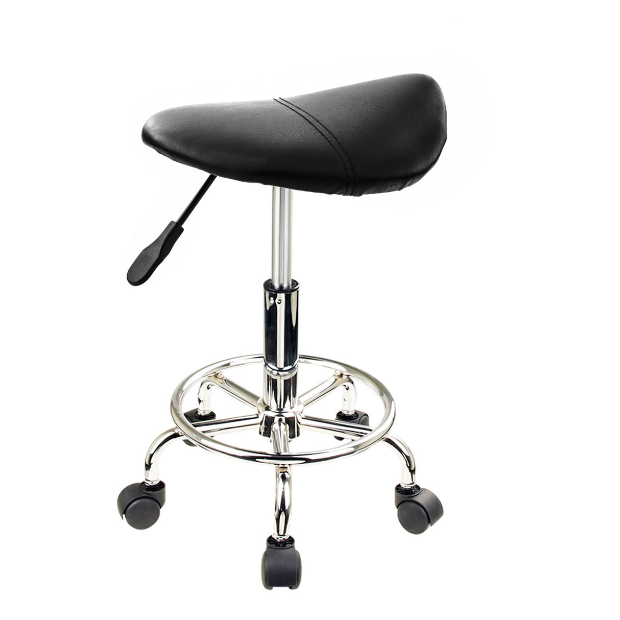 2X Saddle Salon Stool - BLACK