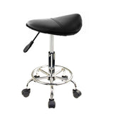 2X Saddle Salon Stool - BLACK - Side View