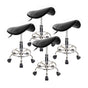 4X Saddle Salon Stool - BLACK