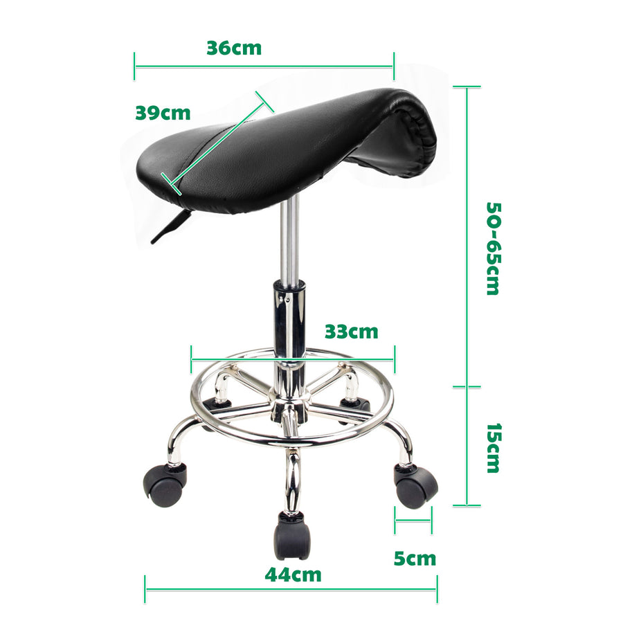 4X Saddle Salon Stool - BLACK