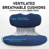 2X Korean Slender Posture Correction Chair - BLUE - Top-Down View
