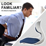 4X Korean Slender Posture Correction Chair - BLUE - Side View