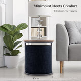 3 Piece Set Coffee Table & Ottoman - BLACK - 45-Degree Angle