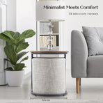 3 Piece Set Coffee Table & Ottoman - CREAM GREY
