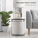 3 Piece Set Coffee Table & Ottoman - CREAM GREY - 45-Degree Angle