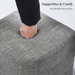 3 Piece Set Coffee Table & Ottoman - DARK GREY