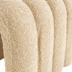2X Ottoman Stool Teddy Fabric Ridge Arch - BEIGE