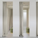 2X Ottoman Stool Teddy Fabric Round Stacked - GREEN - Extra Image