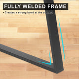 2 X Table Legs Bench Trapezium Metal 45 x 65 x 71cm - BLACK - 45-Degree Angle