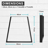 2 X Table Legs Bench Trapezium Metal 45 x 65 x 71cm - BLACK - Extra Image