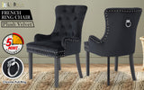 1X French Provincial Velvet with Ring Chair LISSE - BLACK