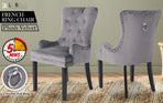 1X French Provincial Velvet with Ring Chair LISSE - GREY