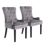 2X French Provincial Velvet with Ring Chair LISSE - GREY