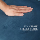 1X French Provincial Velvet with Ring Chair LISSE - NAVY BLUE - Close-Up Angle