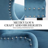 1X French Provincial Velvet with Ring Chair LISSE - NAVY BLUE - 45-Degree Angle