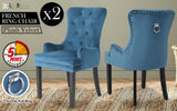 2X French Provincial Velvet with Ring Chair LISSE - NAVY BLUE