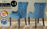 4X French Provincial Velvet with Ring Chair LISSE - NAVY BLUE