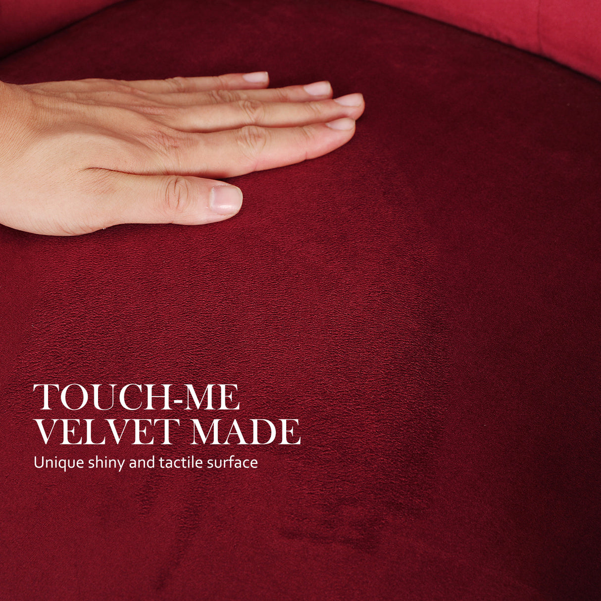 1X French Provincial Velvet with Ring Chair LISSE - BORDEAUX RED